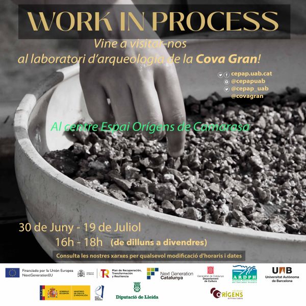 Work in process...laboratori obert d'arqueologia del jaciment de la Cova Gran de Santa Linya!