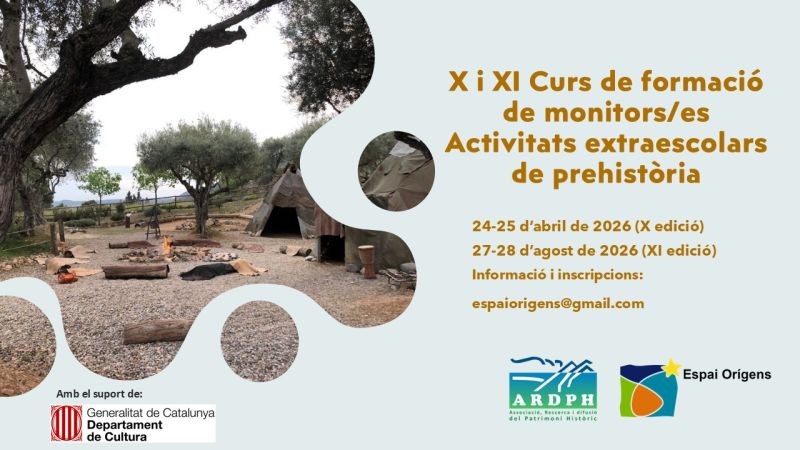 X i XI edició del Curs de formació monitors/es d’activitats extraescolars sobre Prehistòria
